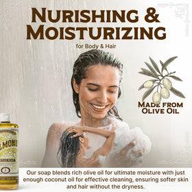 Carolina Castile Soap almond pouring stream showing concentrated texture benefit