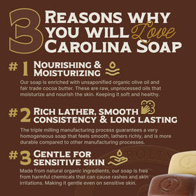 Carolina Castile Soap angled bar texture highlighting triple-milled density and longevity