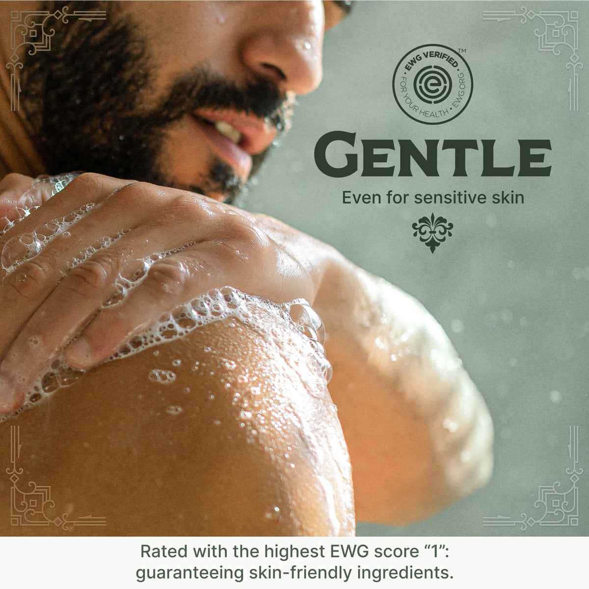 Carolina Castile Soap creamy lather on hand demonstrating gentle moisturizing