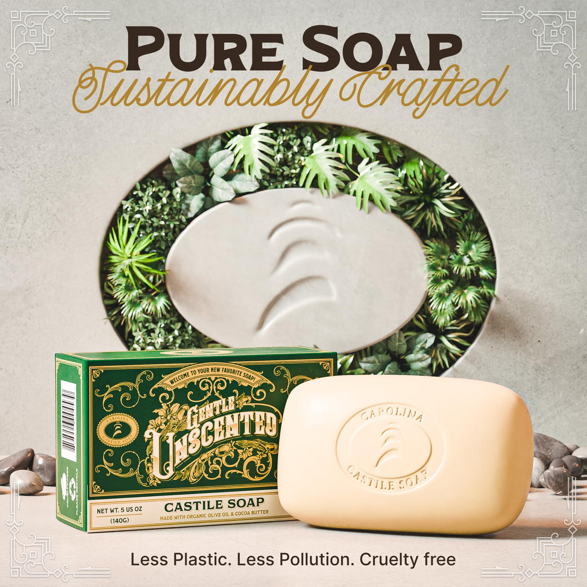 Carolina Castile Soap gift wrap presentation suggesting natural, family-friendly gifting benefit