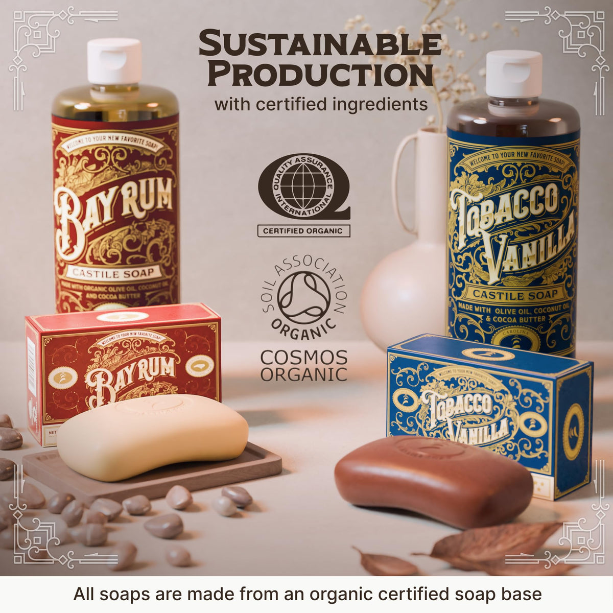 Carolina Castile Soap lifestyle bathroom shelf styled for everyday grooming appeal