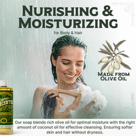 Carolina Castile Soap pouring stream highlighting concentrated liquid consistency