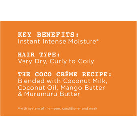 Carol's Daughter coco crème applied to curly hair demonstrating defined, shiny coils