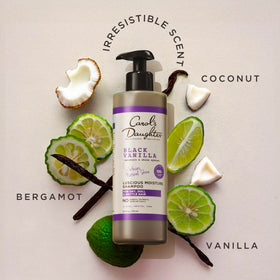 Carol's Daughter bottle staged on bathroom shelf suggesting everyday moisture-focused routine