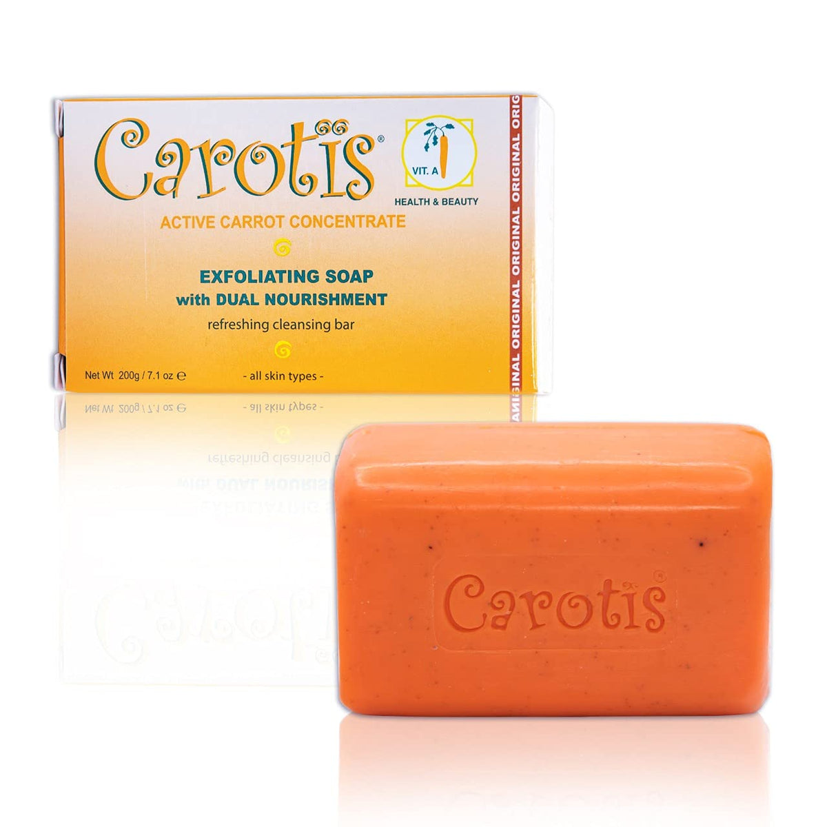 CAROTÏS soap front packaging showing product and benefits