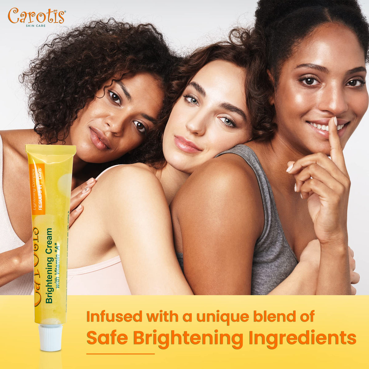 CAROTÏS used on hands and elbows illustrating targeted brightening and smoother skin