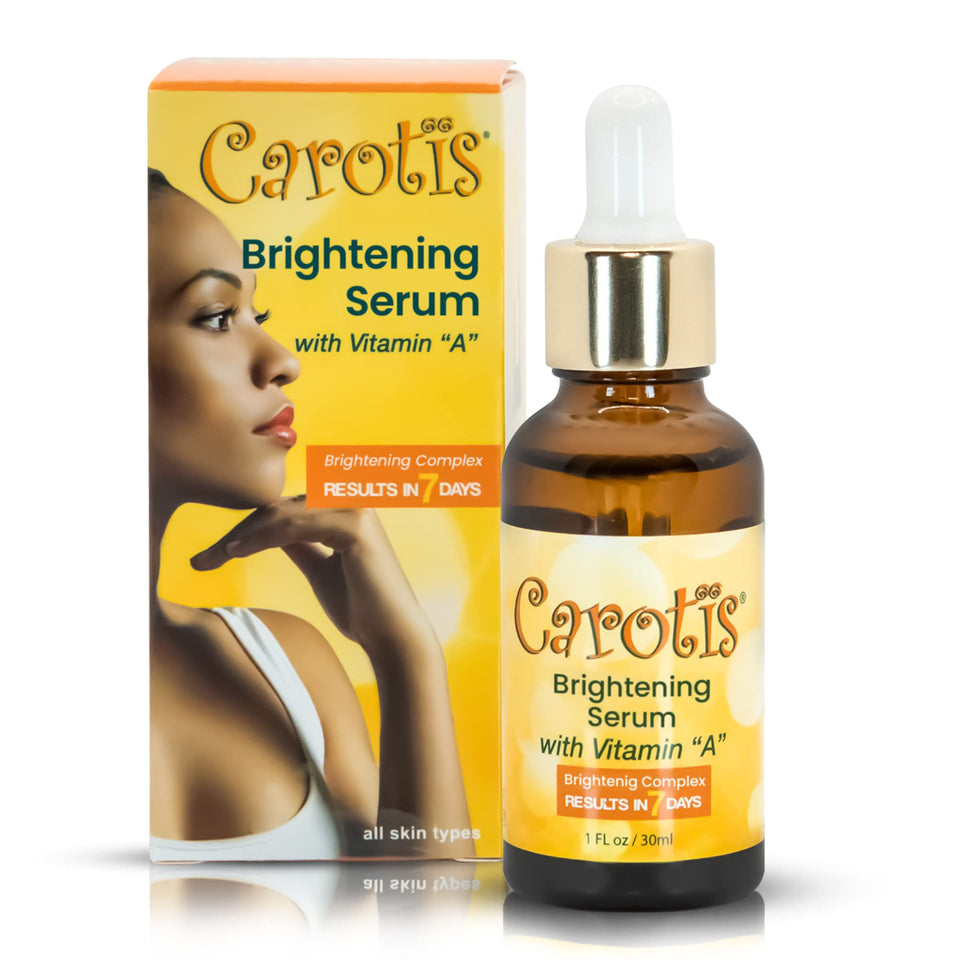 CAROTÏS serum front bottle showing sleek 30 ml packaging and brightening benefit