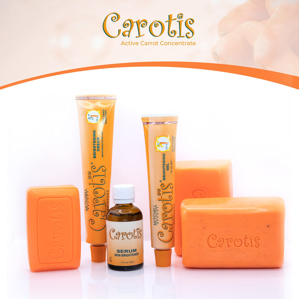 CAROTÏS bottle beside ruler for scale showing one-ounce size convenience