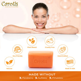 CAROTÏS soap close-up texture showing mild exfoliating granules and smoothing effect