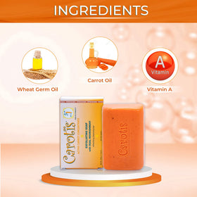 CAROTÏS soap rich lather on hand illustrating gentle exfoliation benefit