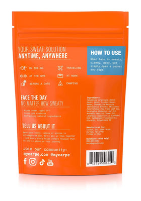 Carpe individually wrapped packet emphasizing hygienic single-use and portability