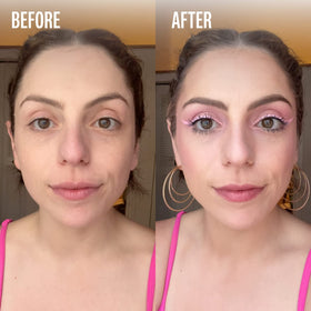 Carpe primer on skin application demonstrating reduced shine and even tone