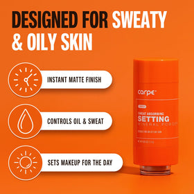 Carpe soft brush applicator close-up for precise, mess-free powder application