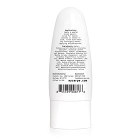 Carpe ingredient label close-up highlighting natural exfoliants and clean formula