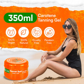 Carrot Sun gel texture close-up highlighting smooth formula and fast absorption benefit