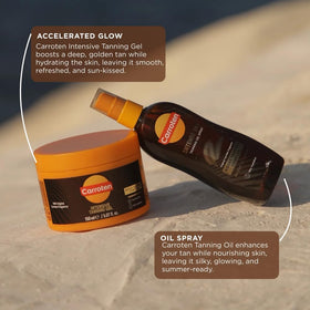 Carroten oil spray mist in hand demonstrating quick hydrating glow benefit