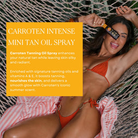 Carroten oil texture on skin showcasing glossy finish and lightweight hydration