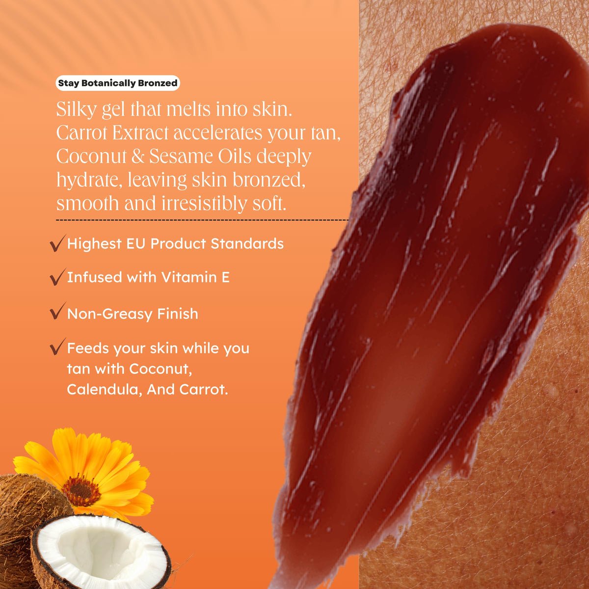 Carroten used on beach to show bronzing boost and vacation-friendly use
