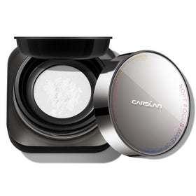 CARSLAN front packaging showcasing translucent setting powder and neat design benefits makeup portability