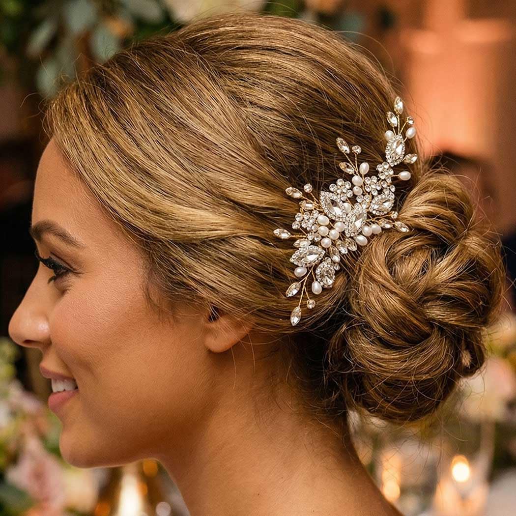 CASDRE lifestyle bridal image showing comb accenting veil and enhancing photos