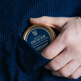 Caswell-Massey 1.5 oz size comparison next to keys showing pocket-friendly portability