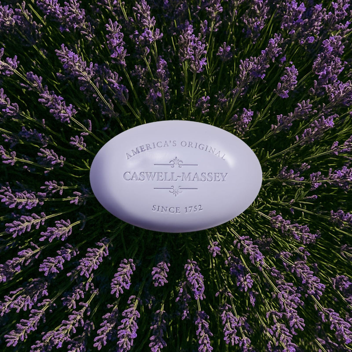 Caswell-Massey lather in hand demonstrating rich foam and gentle cleansing action