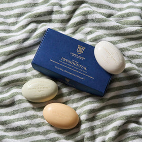 Caswell-Massey Number Six label close-up emphasizing citrus-inspired scent clarity
