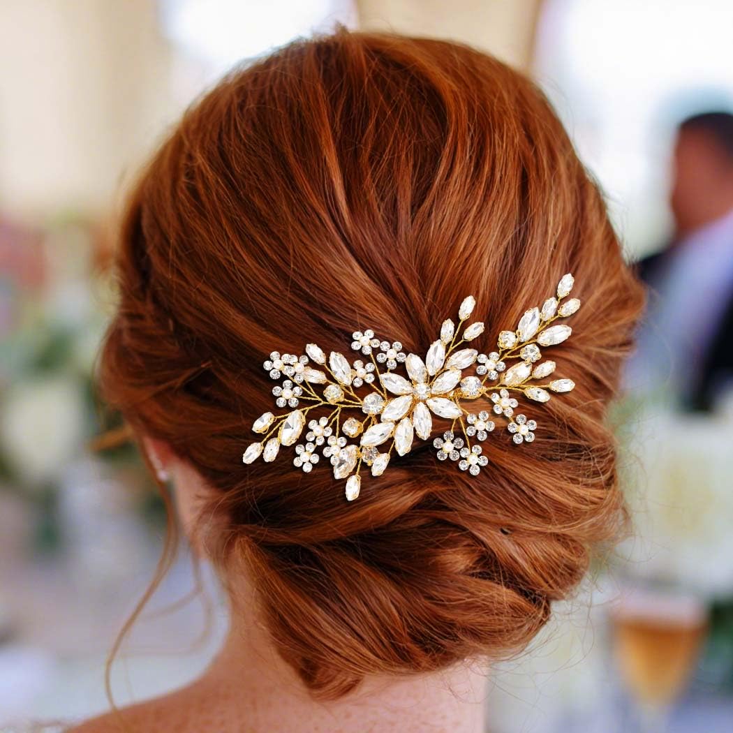 Catery close-up of rhinestones and pearls highlighting delicate detail