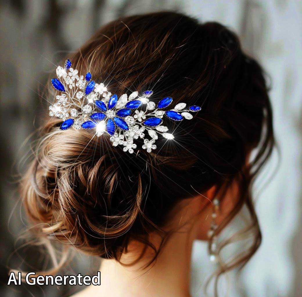 Catery comb placed in an elegant updo demonstrating wearable bridal styling