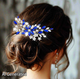 Catery comb placed in an elegant updo demonstrating wearable bridal styling