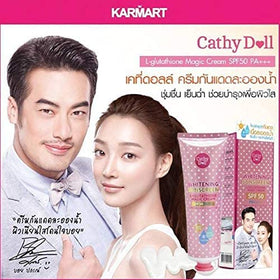 Cathy Doll ingredients panel closeup indicating L-glutathione content