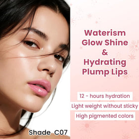 Catkin Azalea applied on model lips showing dewy tinted shine