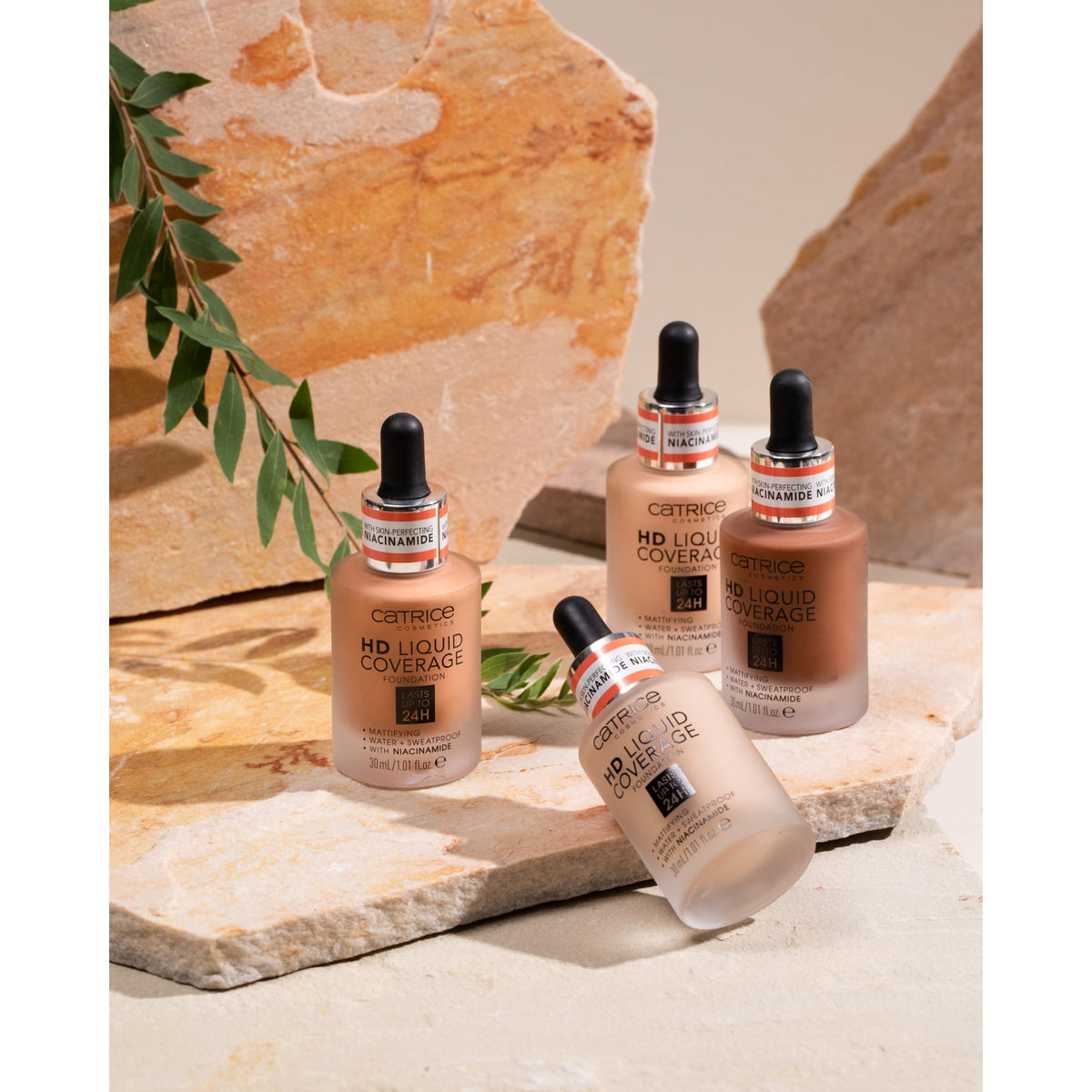 Catrice foundation texture swatches on arm showing blendability and true shade benefit