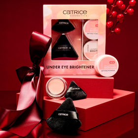 Catrice gift set flatlay in lifestyle scene highlighting elegant presentation and gifting benefit