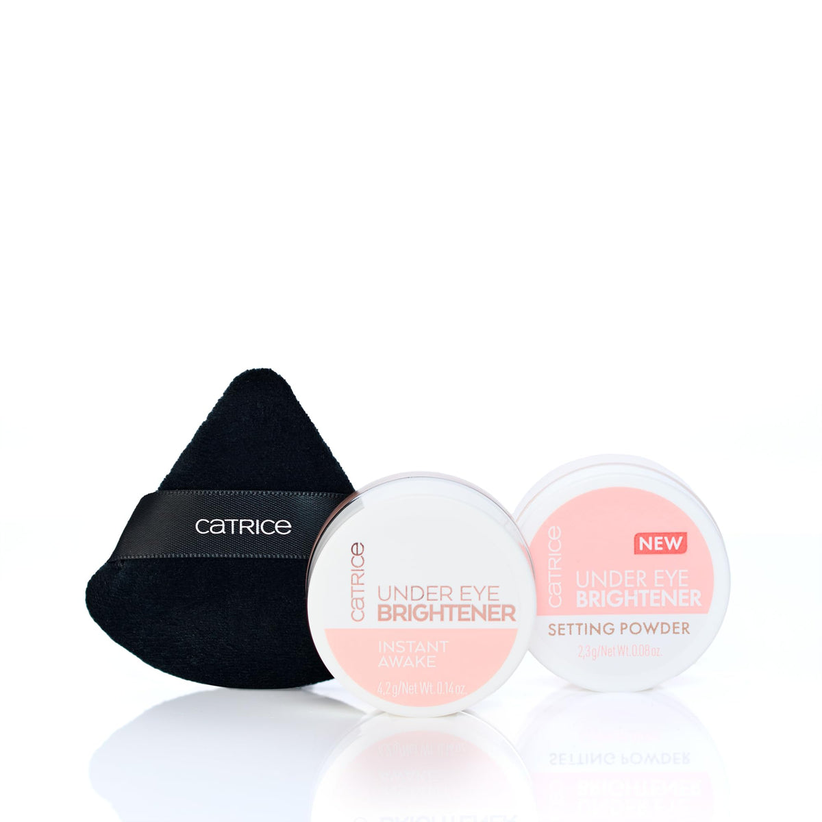 Catrice under eye setting powder open pan showing silky finish and blurring benefit