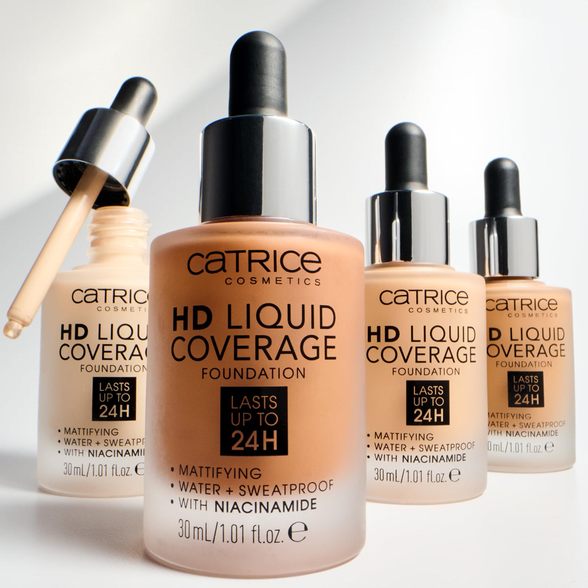 Catrice water resistance demo with droplets showing durable wear in moisture