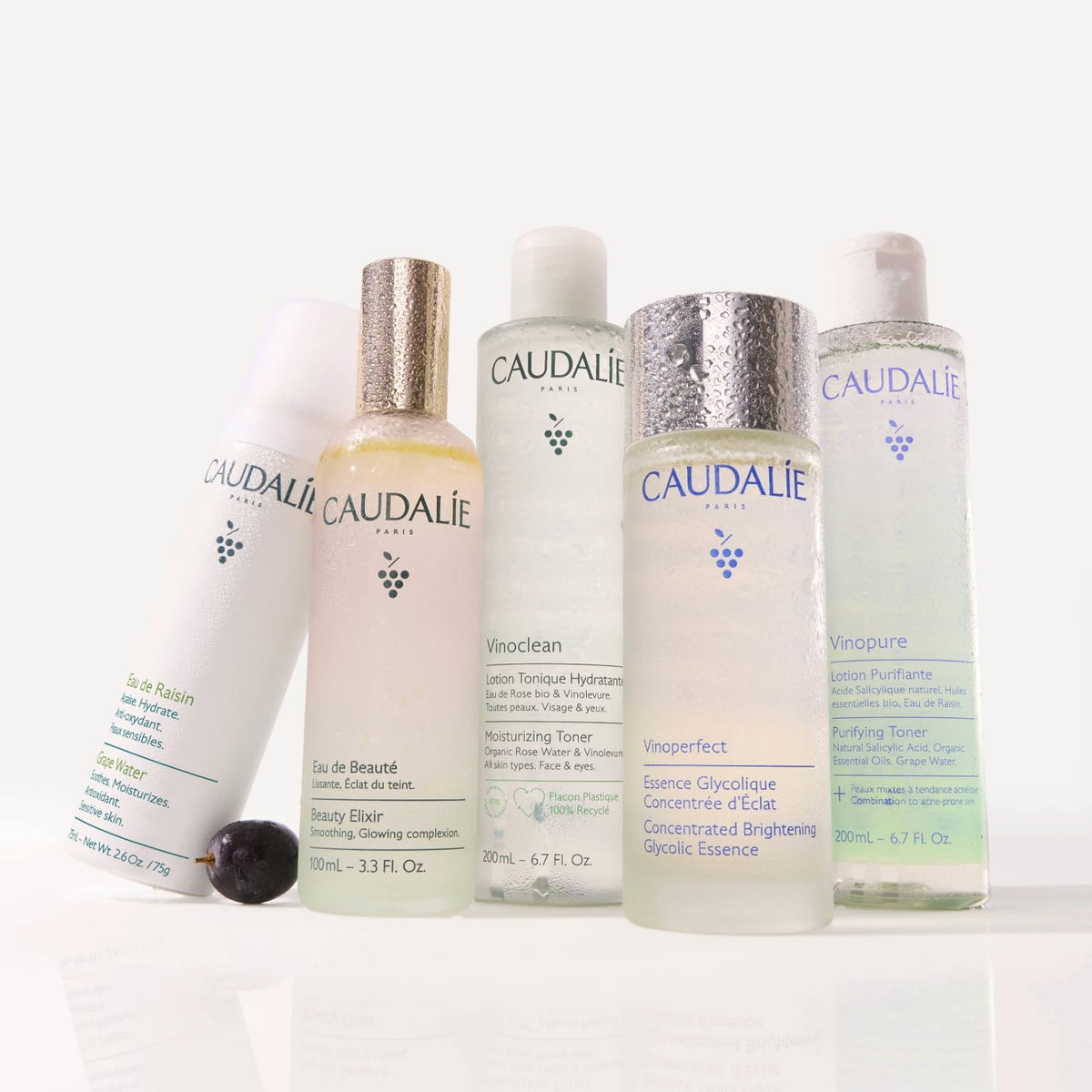Caudalie toner on cotton pad demonstrating effective makeup residue removal