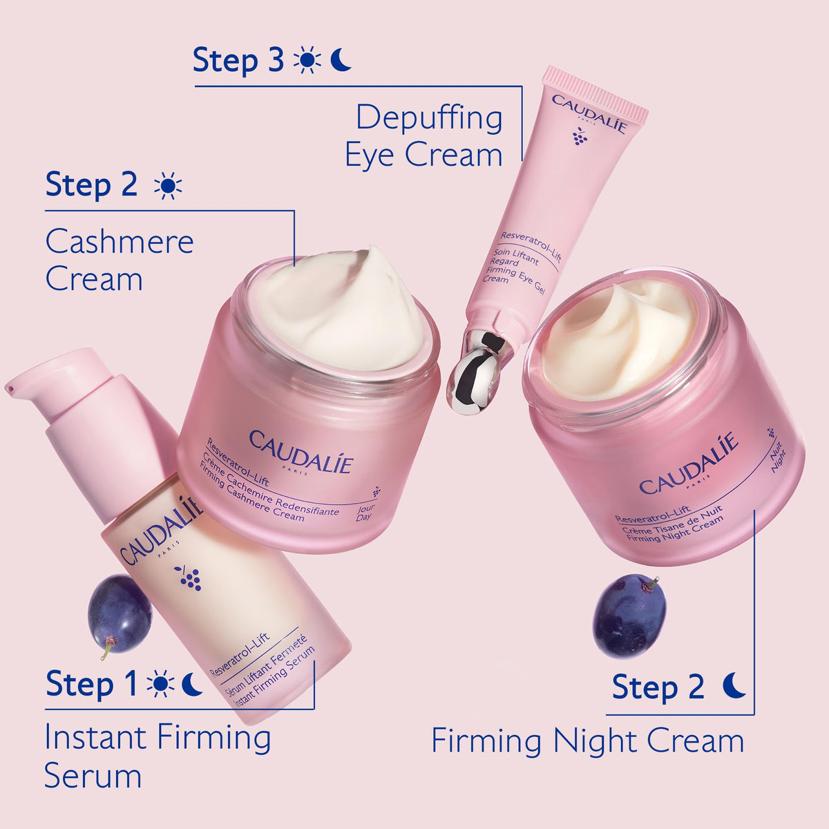 Caudalie application under eye demonstration easing fluid retention and smoothing