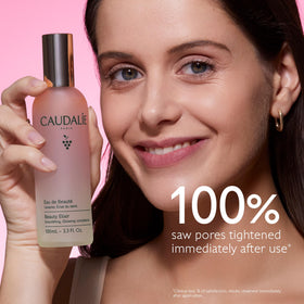 Caudalie Beauty Elixir with grape and orange blossom ingredients boosting natural radiance