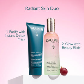 Caudalie Beauty Elixir used to set makeup creating a smooth, long-lasting finish