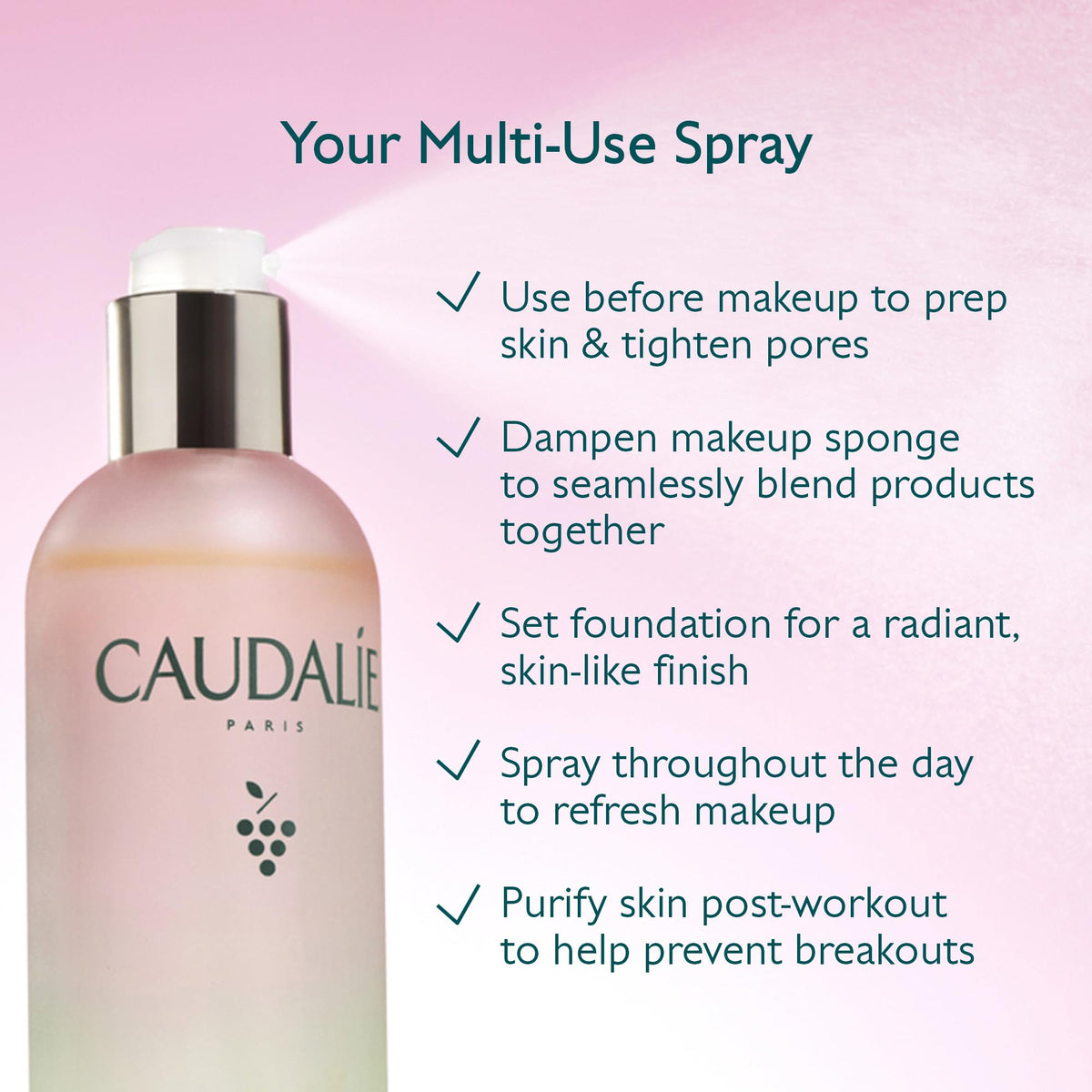 Caudalie Beauty Elixir 100 mL in hand showing travel-friendly size and convenience