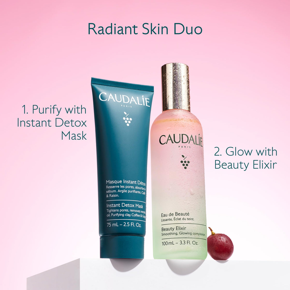 Caudalie Beauty Elixir inside travel pouch showing on-the-go skincare ease