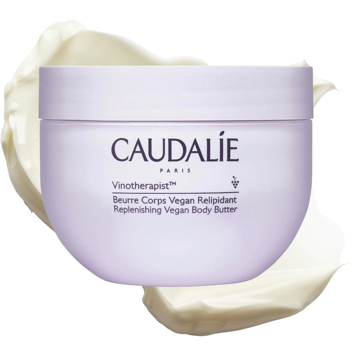 Caudalie body butter front jar showing product and branding for deep nourishment