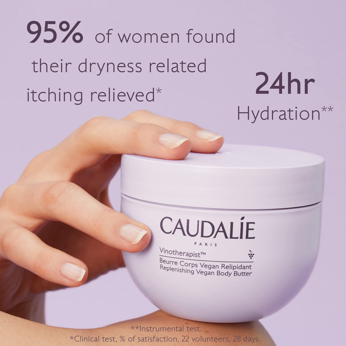 Caudalie creamy texture close-up highlighting rich balm for fast soothing