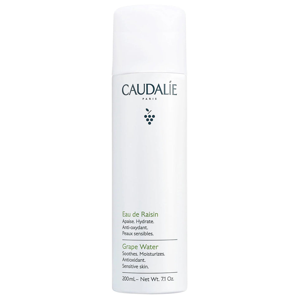 Caudalie grape water front bottle showing packaging and hydrating benefit