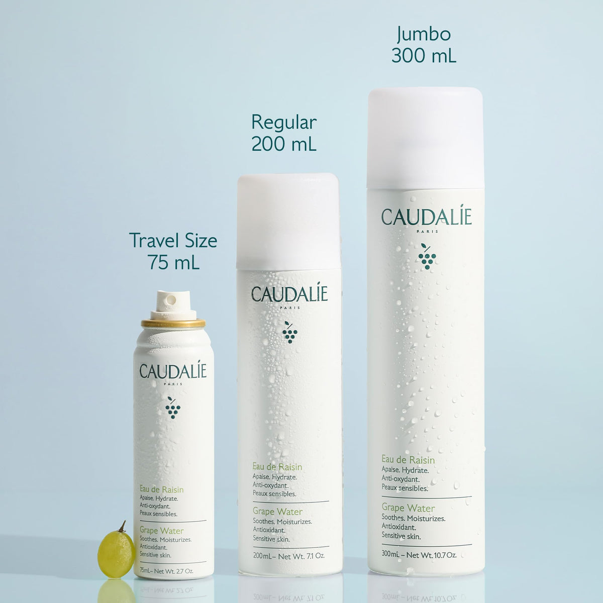 Caudalie next to ruler showing 200 mL bottle size for scale and travel readiness
