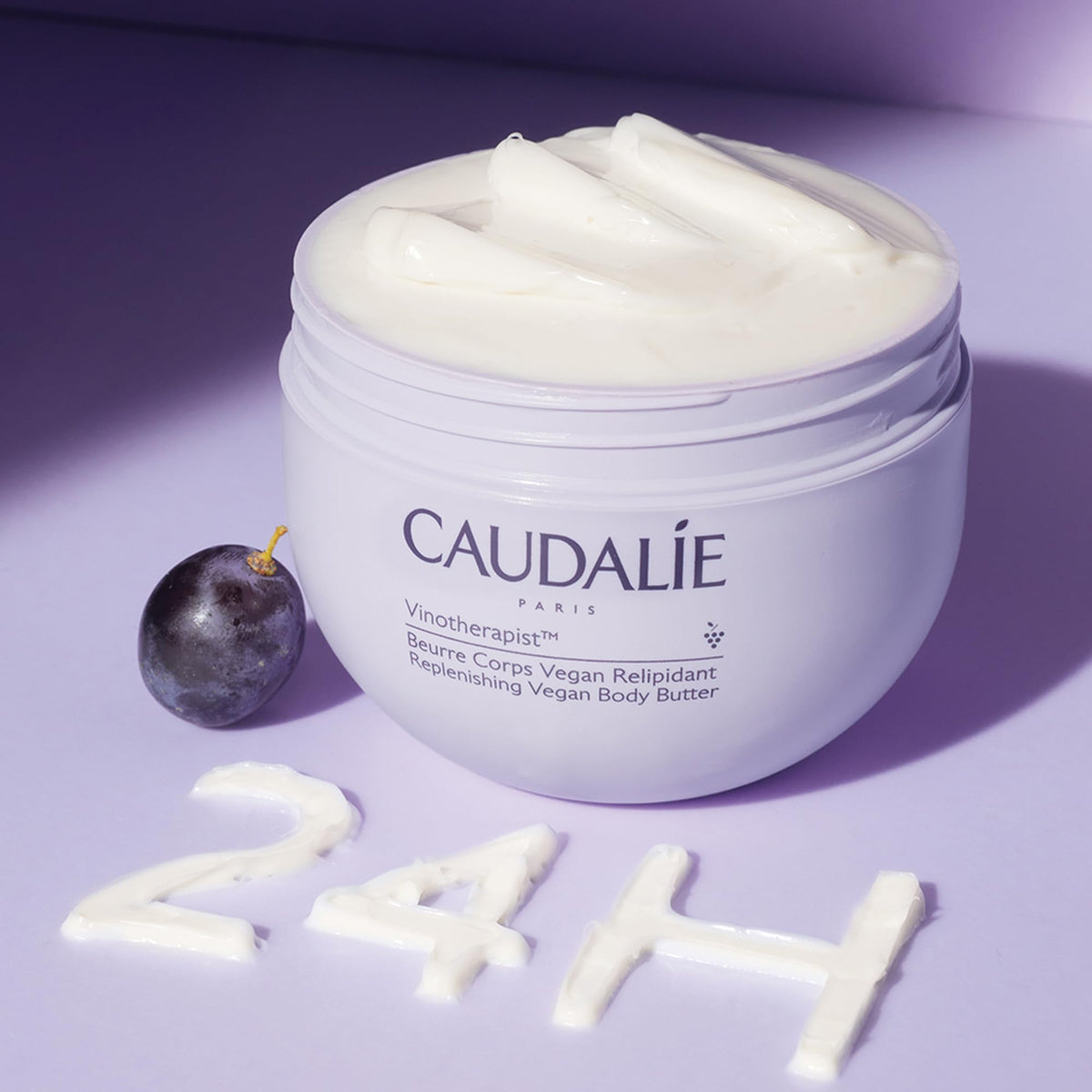 Caudalie grape-seed oil ingredient display emphasizing antioxidant benefit