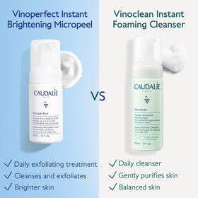 Caudalie ingredients label close-up showing mandelic acid benefit