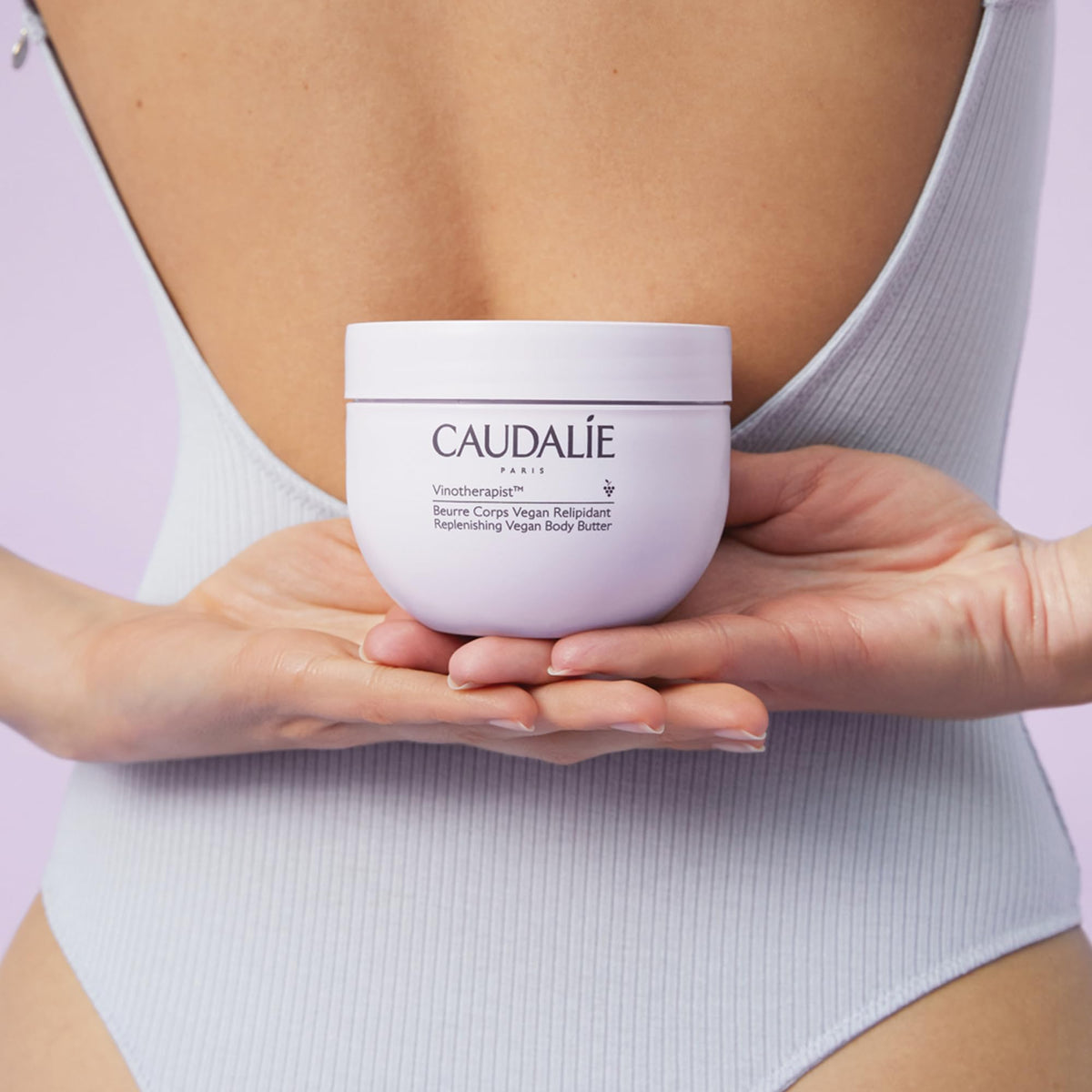 Caudalie product label close-up showing ingredients and vegan formulation