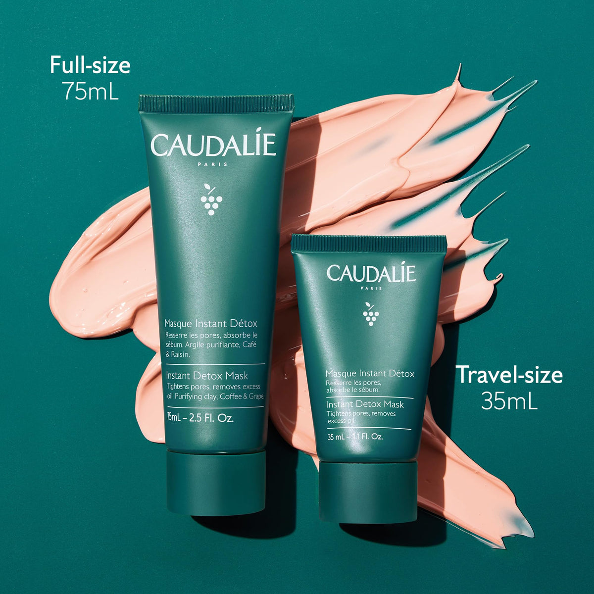 Caudalie on bathroom shelf lifestyle image promotes simple routine